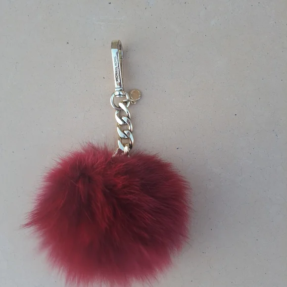 MICHAEL KORS Bag Charm, Keychain, Pom Pom, Fox Fur